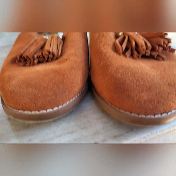 Franco Sarto Hadden Brown Tassel Slip On Suede Loafers Size 7.5 - Picture 3 of 8